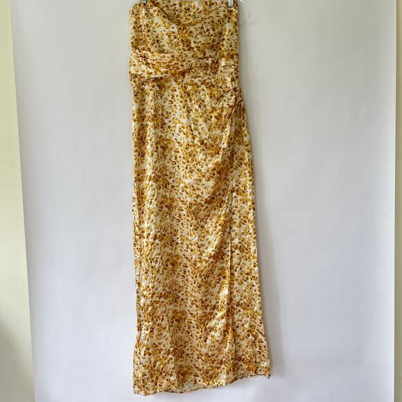 Reformation Womens Barrow Silk Maxi Dress Goldfinch Yellow Size 12 NWT - Picture 5 of 11